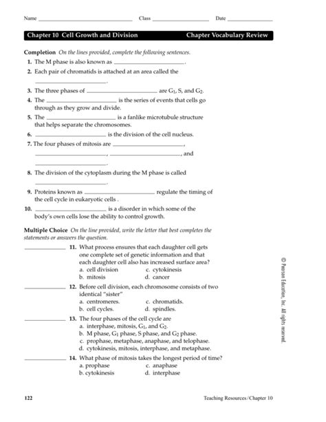 Then answer the questions that follow in the. . Chapter 10 cell growth and division vocabulary review answer key